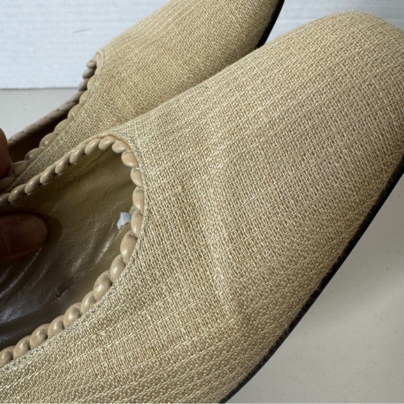 Vintage Stuart Weitzman Textured Cream Tan Old Money Women's Shoes Size 9 1/2 - Picture 5 of 16